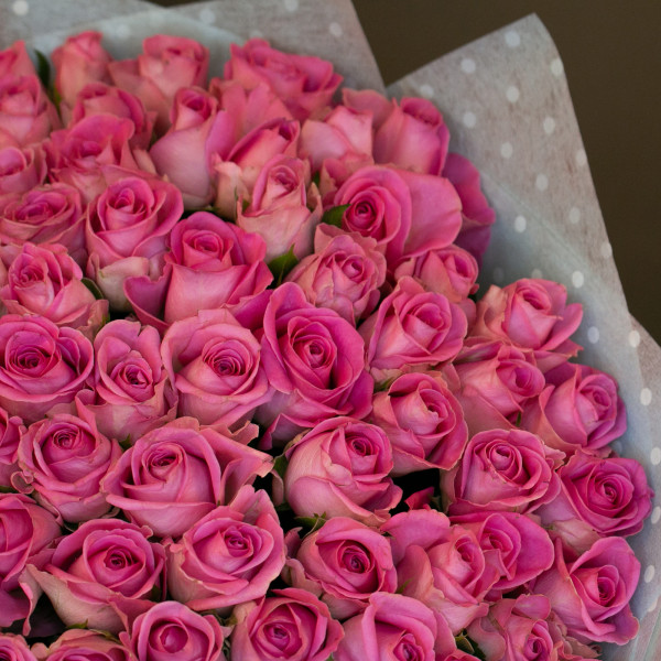 Букет из 101 розовой кенийской розы вид 2