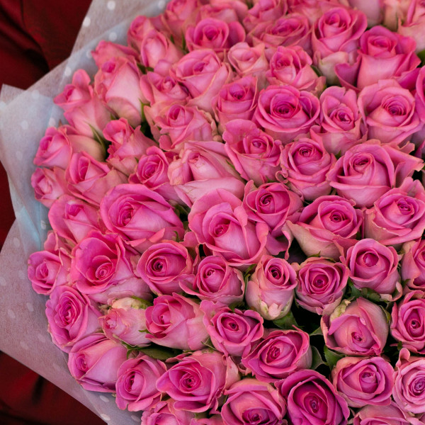 Букет из 101 розовой кенийской розы вид 1