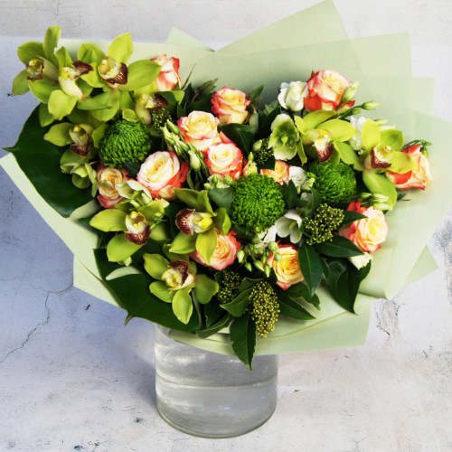 Букет Тропикана из орхидей и роз