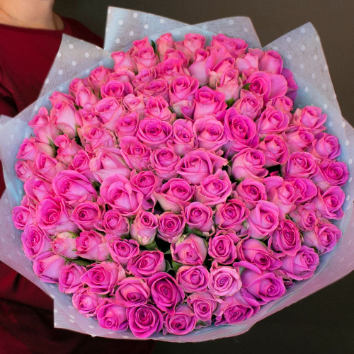 Букет из 101 розовой кенийской розы