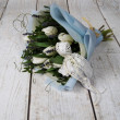 Букет Белла из белых тюльпанов и эвкалипта вид 1