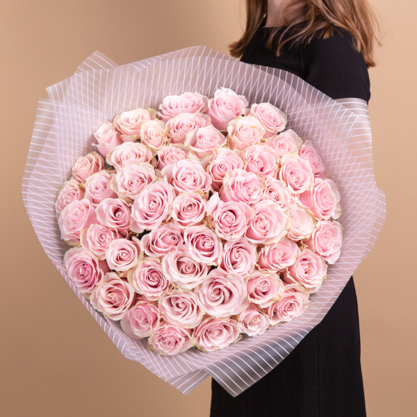 Букет Розовый шейк из розовых роз вид 1