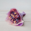 Букет из сухоцветов Закатное море с фалярисом вид 2