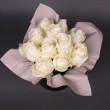 Букет &quot;Стиль&quot; белая роза в шляпной коробке, 11 шт., Эквадор вид 1