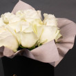 Букет &quot;Стиль&quot; белая роза в шляпной коробке, 11 шт., Эквадор вид 2