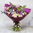 Букет Франсуаза из роз с хризантемами в фиолетовых тонах вид 1
